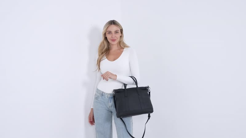Black Genunie Leather Crossbody Bag (13"x4.33"x11.02") with Adjustable Shoulder Strap