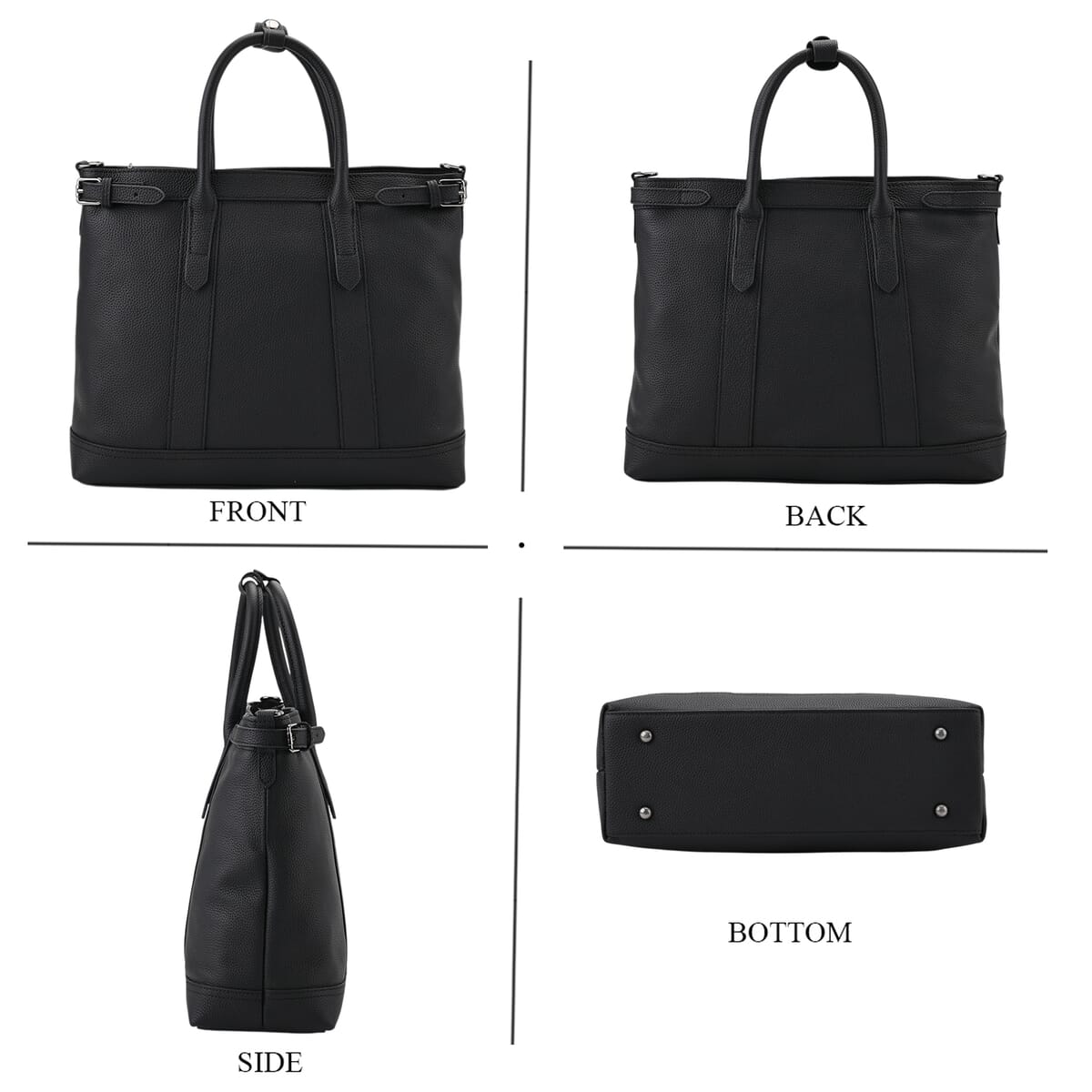 Black Genunie Leather Crossbody Bag with Adjustable Shoulder Strap image number 3