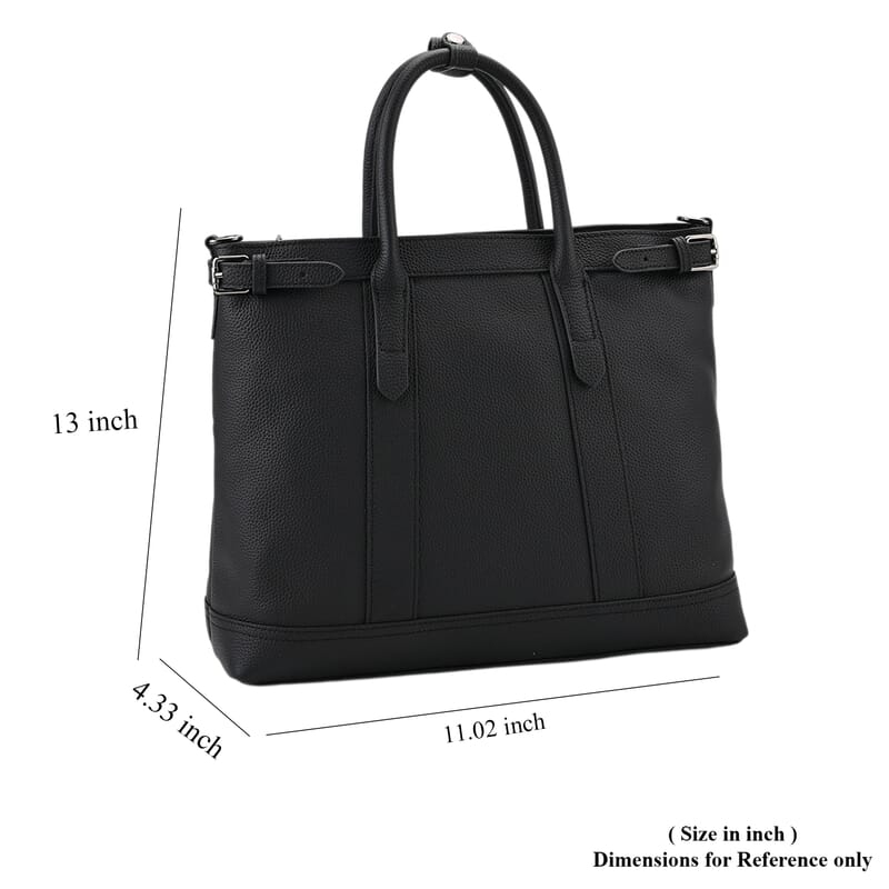 Black Genunie Leather Crossbody Bag with Adjustable Shoulder Strap