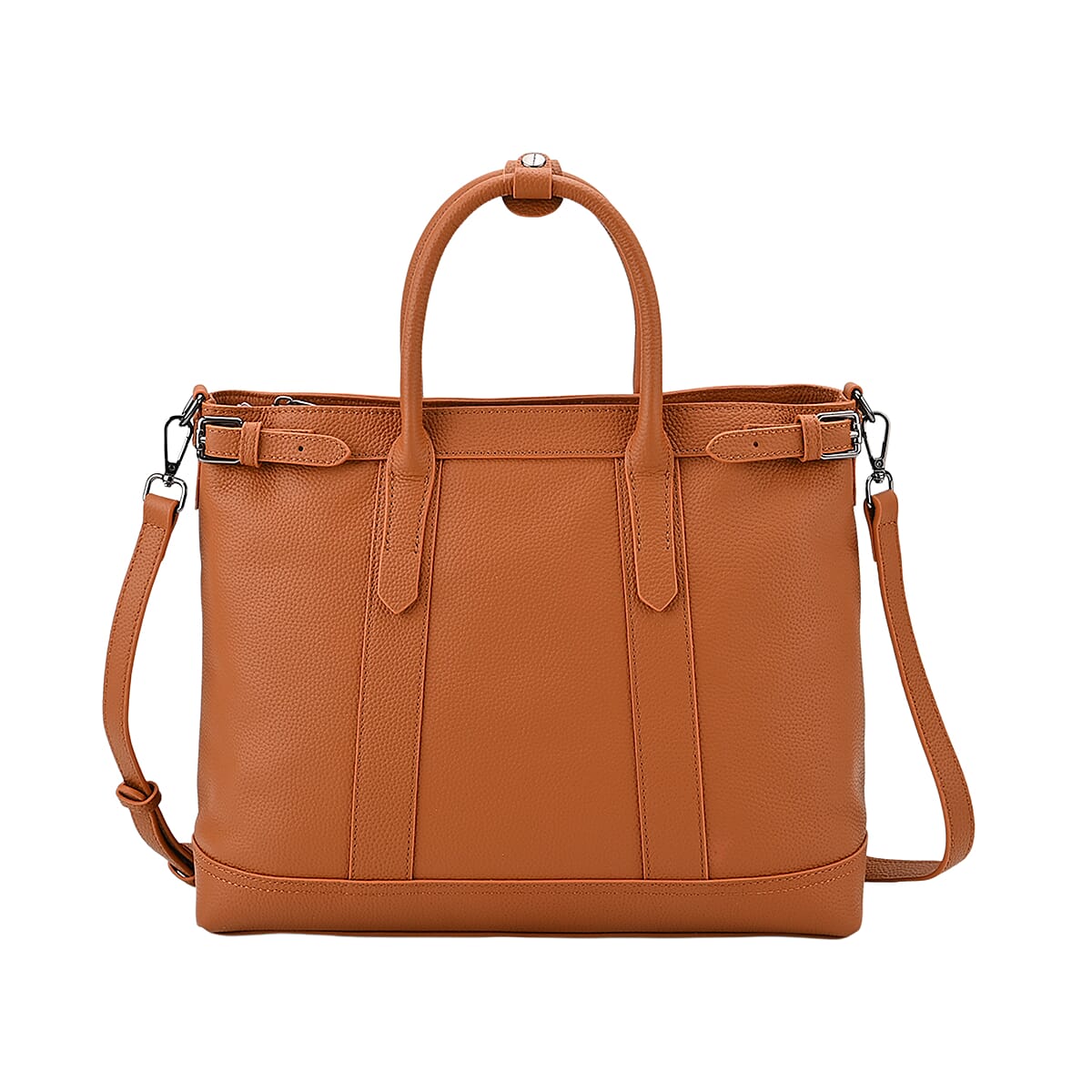 Tan Genunie Leather Crossbody Bag with Adjustable Shoulder Strap image number 0