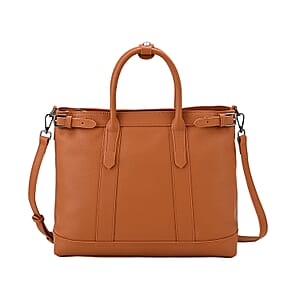Tan Genunie Leather Crossbody Bag with Adjustable Shoulder Strap
