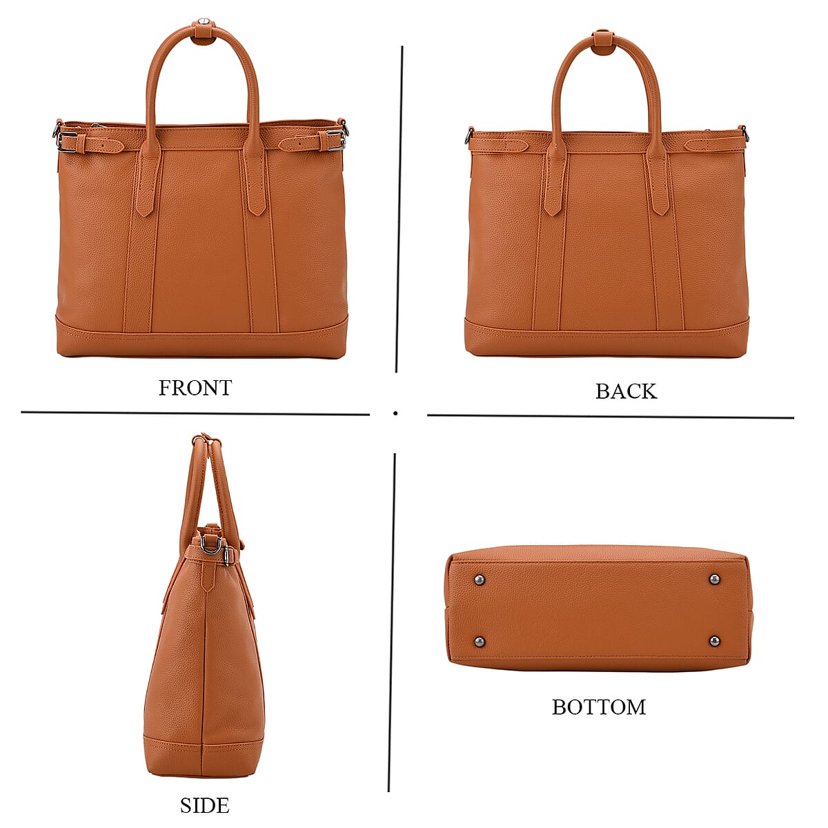 Tan Genunie Leather Crossbody Bag with Adjustable Shoulder Strap image number 3
