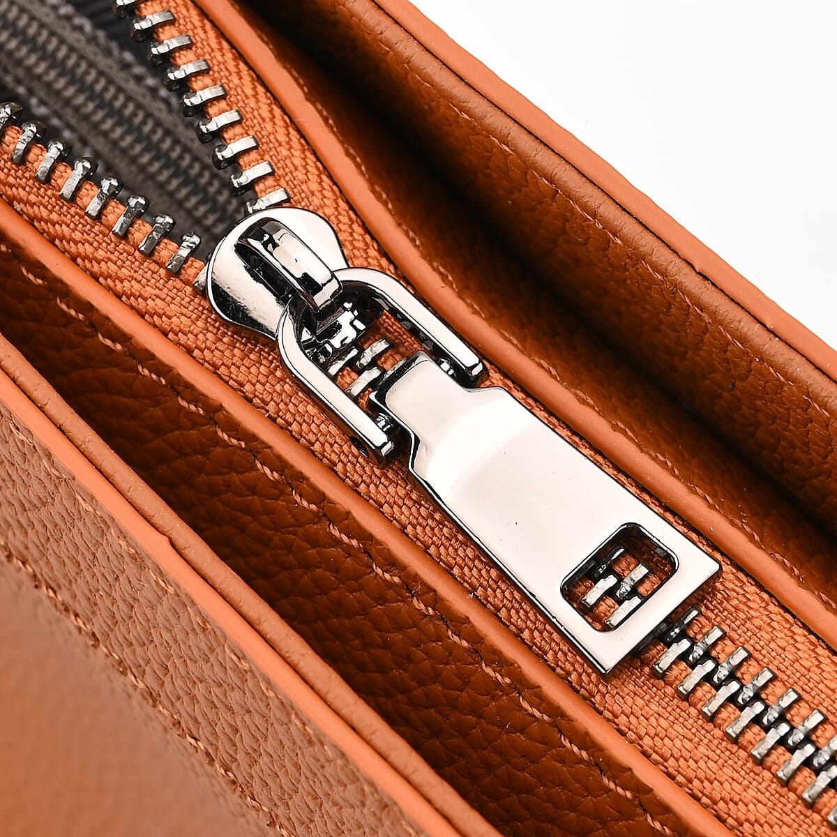 Tan Genunie Leather Crossbody Bag with Adjustable Shoulder Strap image number 5