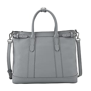 Blue Genunie Leather Crossbody Bag with Adjustable Shoulder Strap