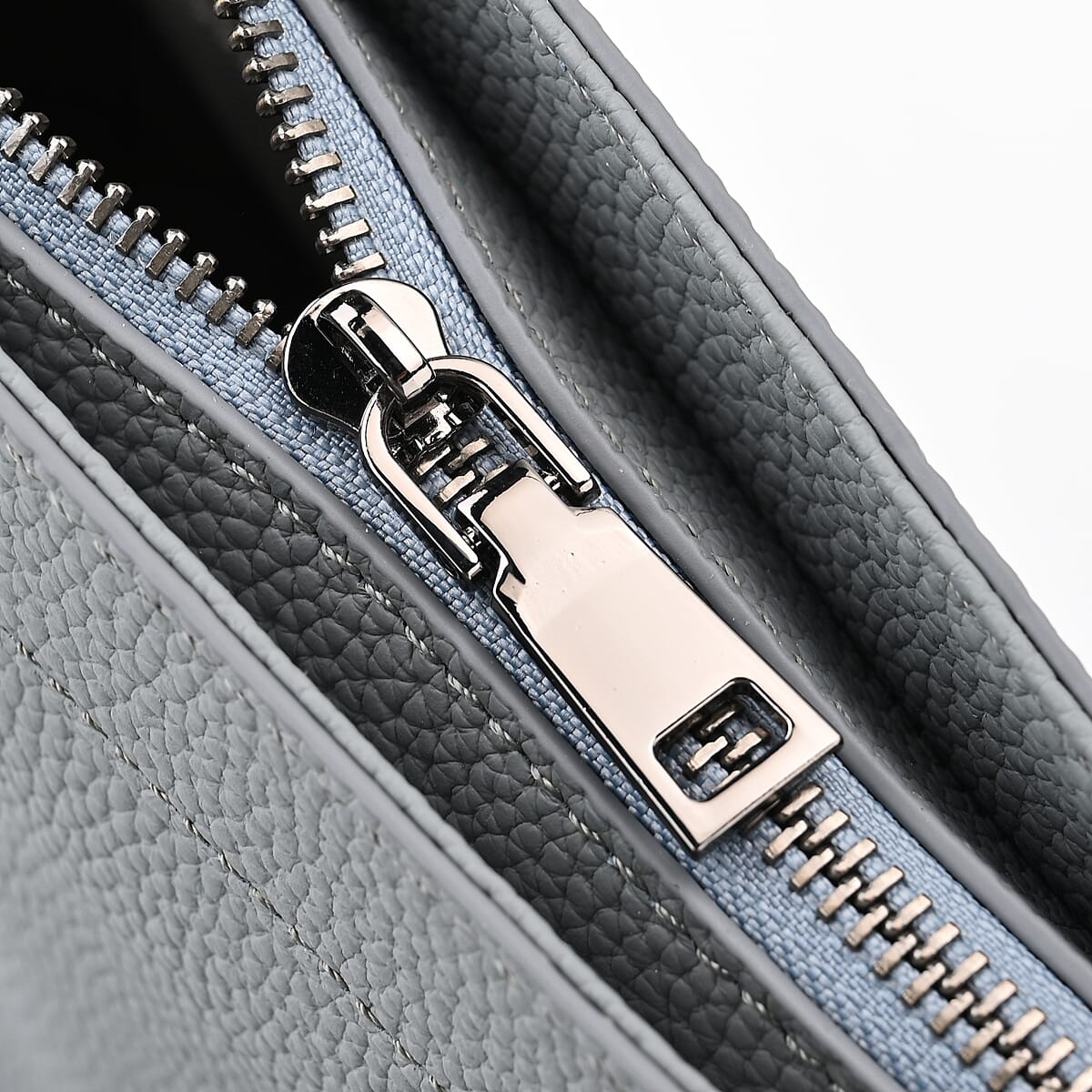 Blue Genunie Leather Crossbody Bag with Adjustable Shoulder Strap image number 5