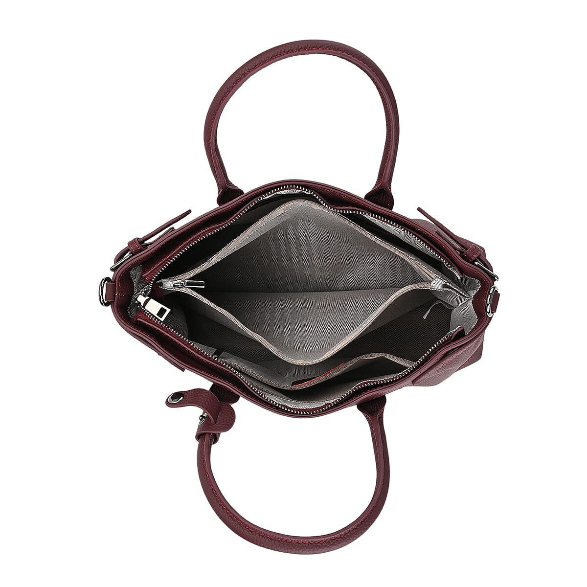 Burgundy Genunie Leather Crossbody Bag with Adjustable Shoulder Strap image number 4