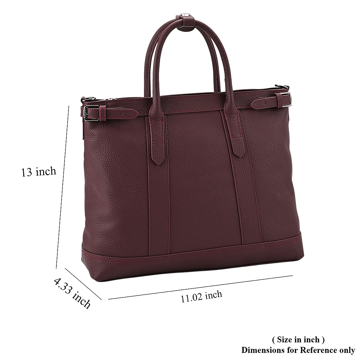 Burgundy Genunie Leather Crossbody Bag with Adjustable Shoulder Strap image number 6