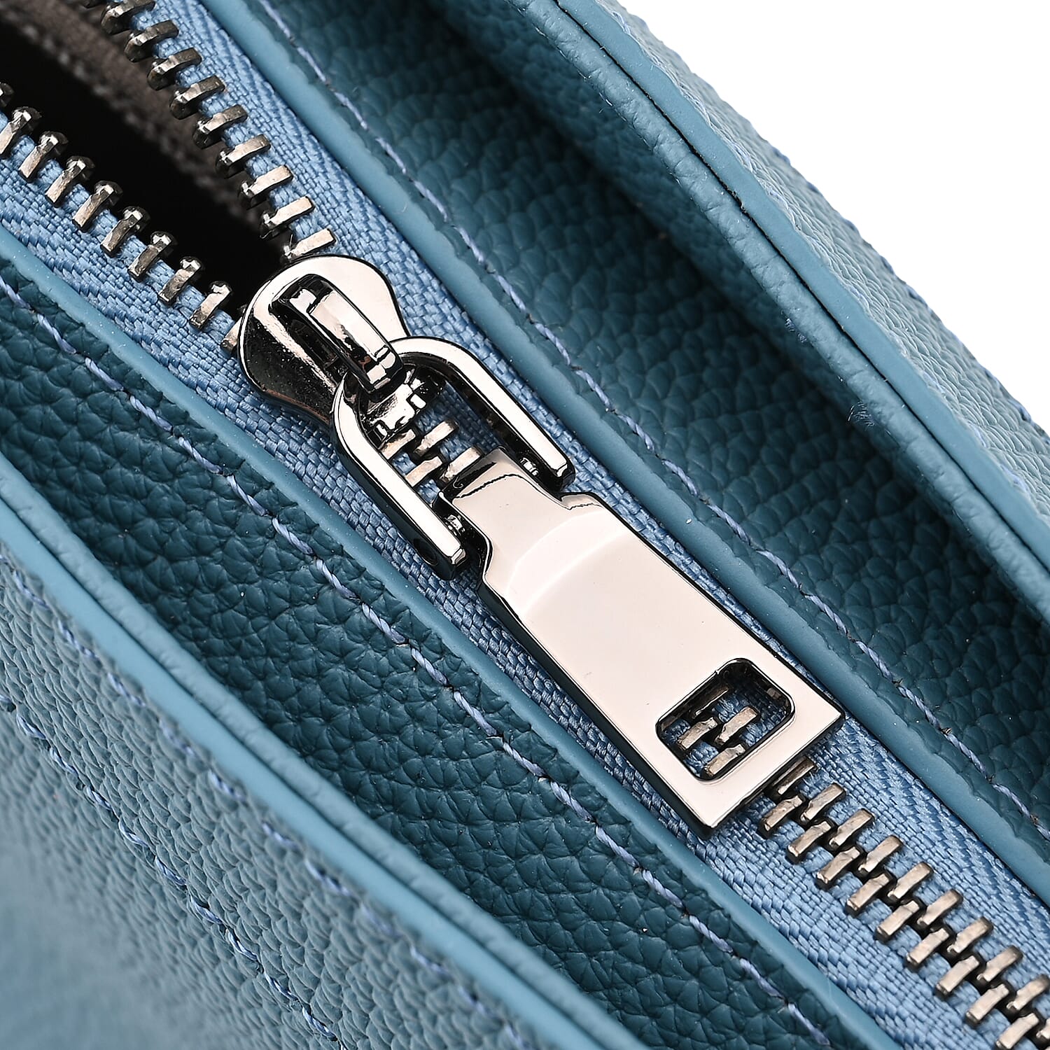 Dark Blue Genunie Leather Crossbody Bag with Adjustable Shoulder Strap