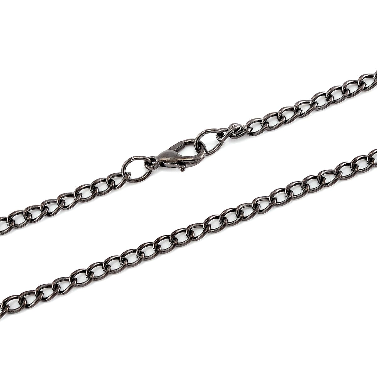 Strada Japanese Movement Flower Pattern Pocket Watch with Chain 31 Inches in Black Silvertone image number 7