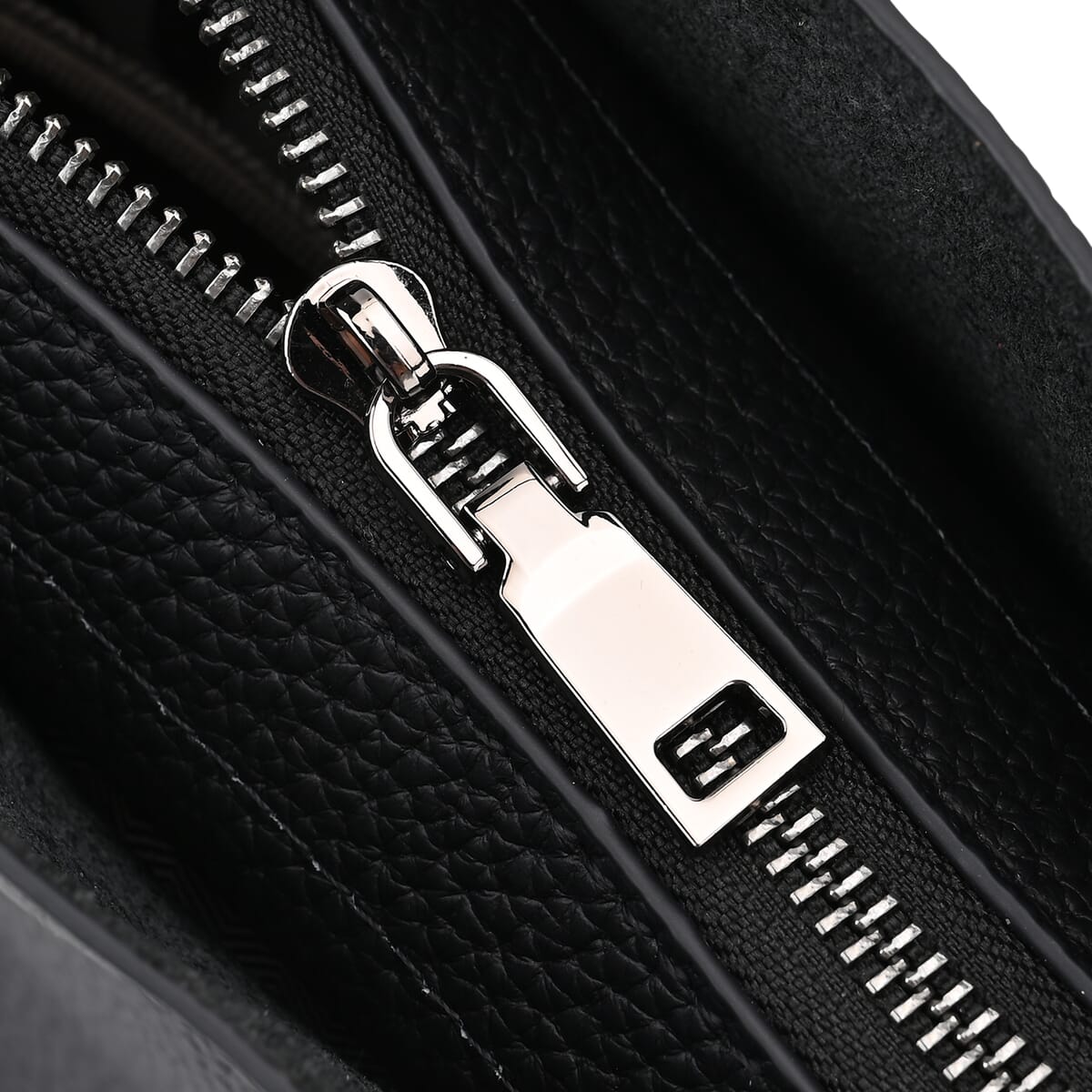 Black Genuine Leather Crossbody Bag with Adjustable Shoulder Strap image number 5