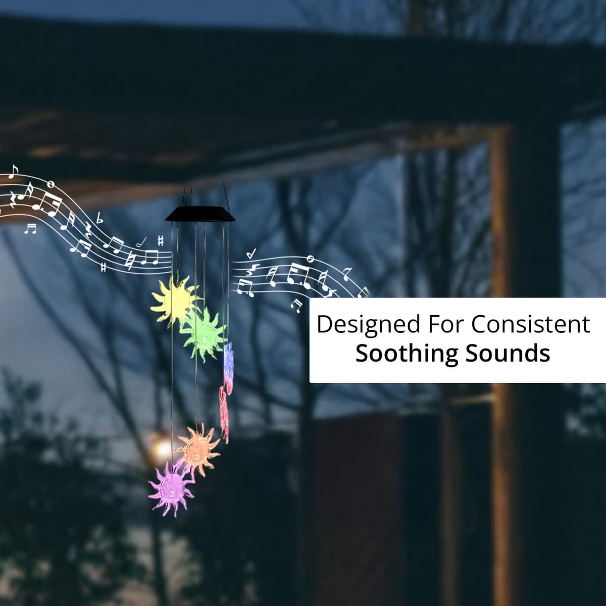 Hanging Multicolor Sun Solar Windchime (1.2V, AA 600mAh) image number 4