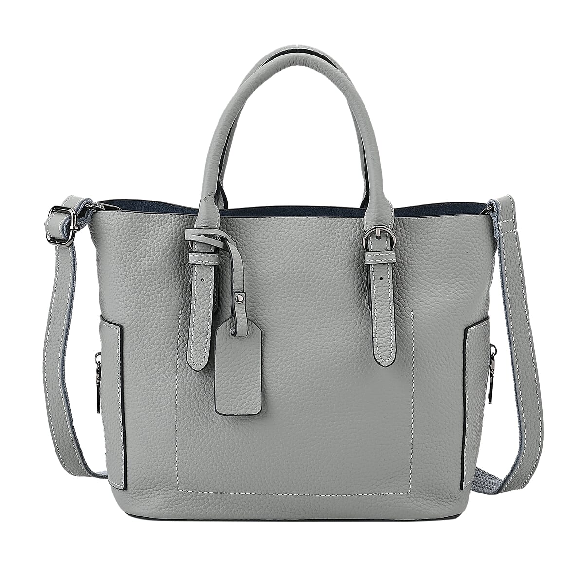 Blue Genuine Leather Crossbody Bag with Adjustable Shoulder Strap image number 0