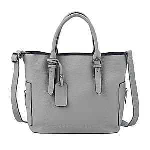 Blue Genuine Leather Crossbody Bag with Adjustable Shoulder Strap