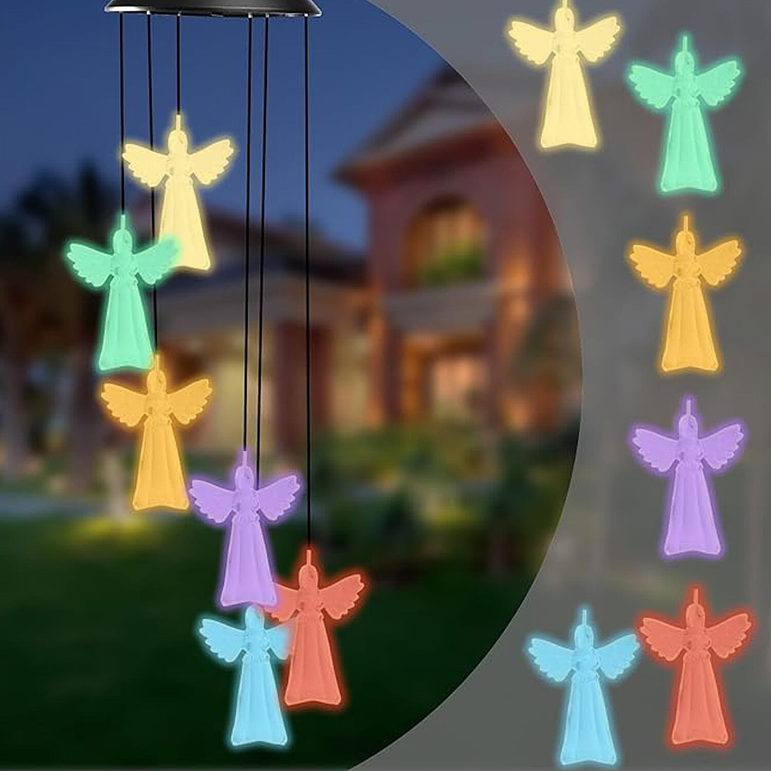 Hanging Multicolor Angel Solar Windchime (1.2V/AA 600mAh)