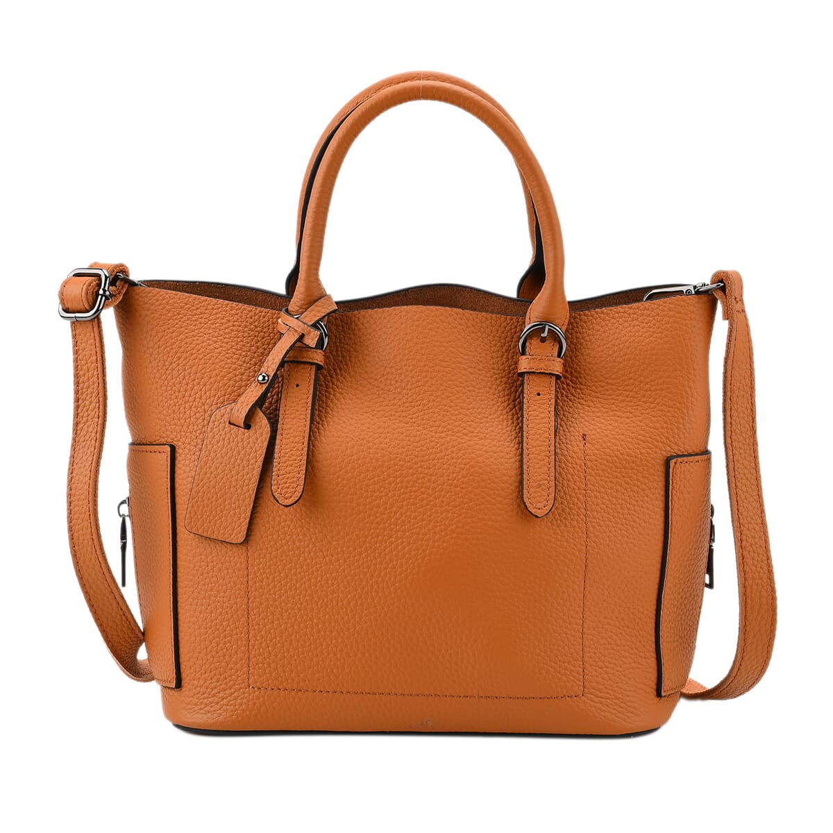 Brown Genuine Leather Crossbody Bag with Adjustable Shoulder Strap image number 0