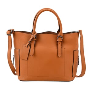 Brown Genuine Leather Crossbody Bag with Adjustable Shoulder Strap