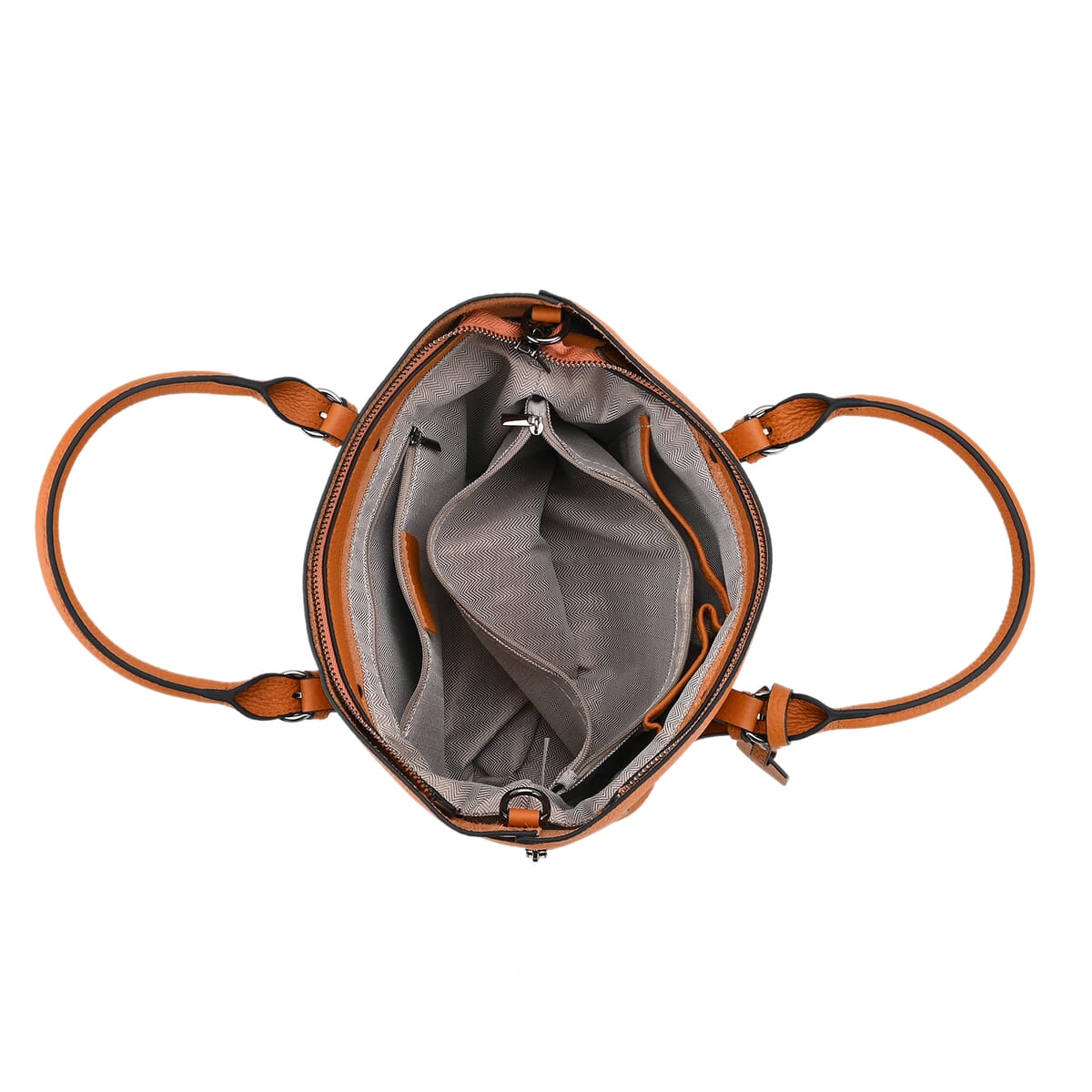 Brown Genuine Leather Crossbody Bag with Adjustable Shoulder Strap image number 4
