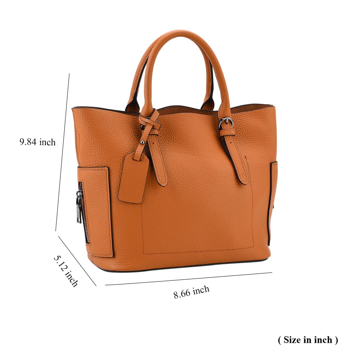 Brown Genuine Leather Crossbody Bag with Adjustable Shoulder Strap image number 6