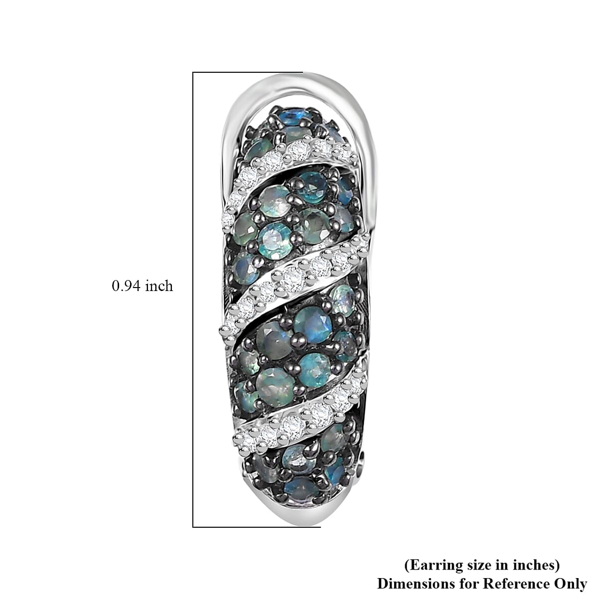 Narsipatnam Alexandrite and White Zircon 2.60 ctw Waves Earrings in Rhodium Over Sterling Silver image number 5