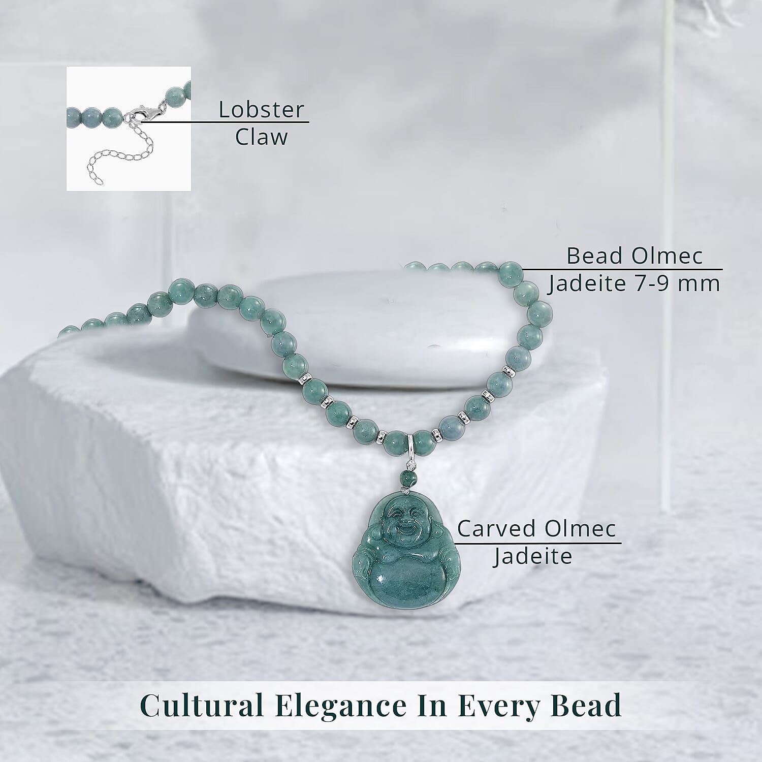 Green Jade Carved Buddha Wealth Bracelet