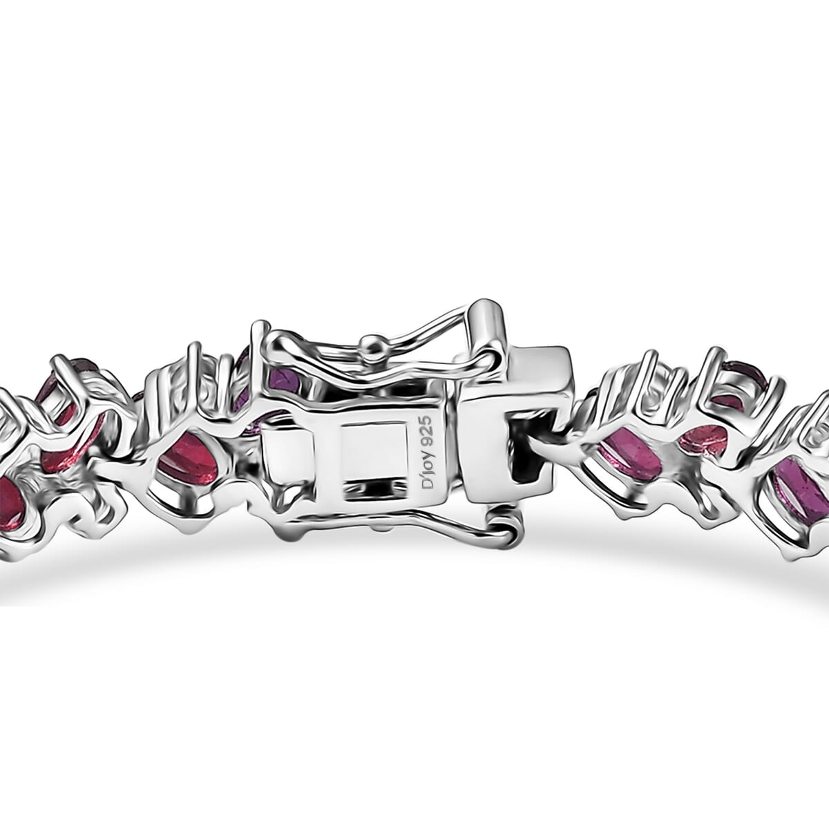 D'Joy Radiant Ember Garnet and White Zircon 16.50 ctw Sea Waves Bracelet in Rhodium Over Sterling Silver (7.25 In) image number 3