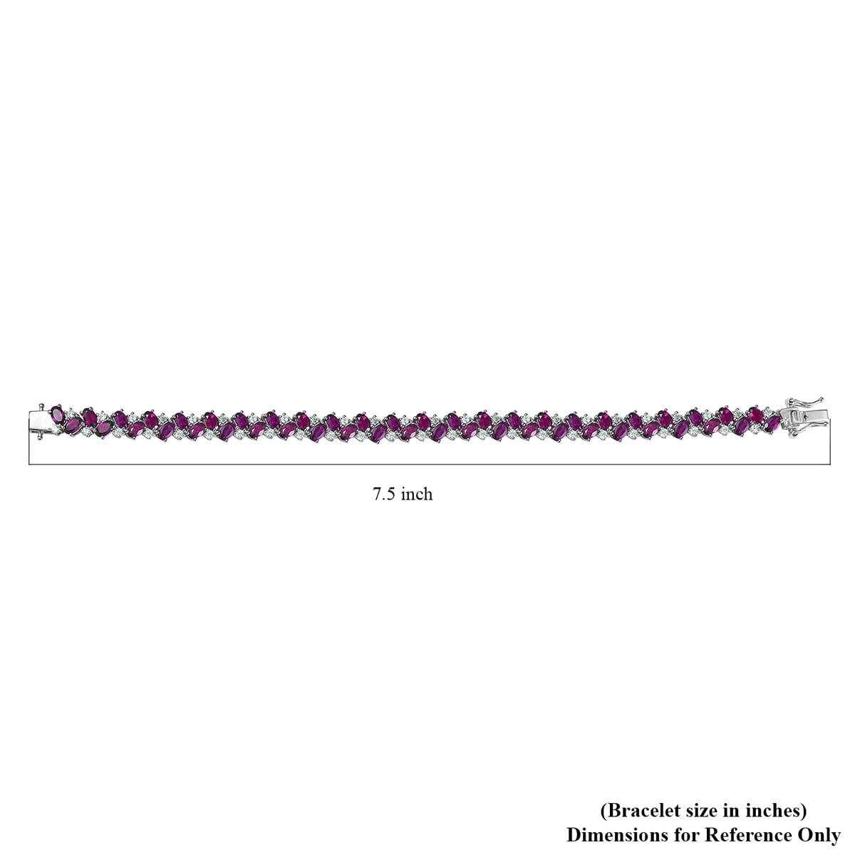 D'Joy Radiant Ember Garnet and White Zircon 16.50 ctw Sea Waves Bracelet in Rhodium Over Sterling Silver (7.25 In) image number 4