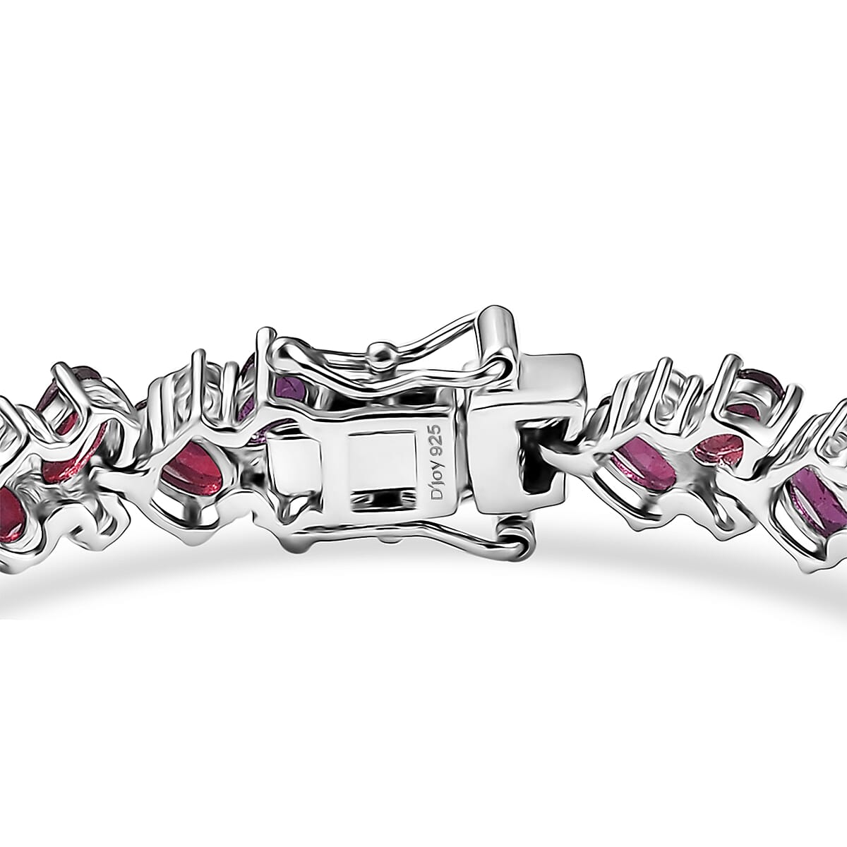 D'Joy Radiant Ember Garnet and White Zircon 17.80 ctw Sea Waves Bracelet in Rhodium Over Sterling Silver (8.00 In) image number 3