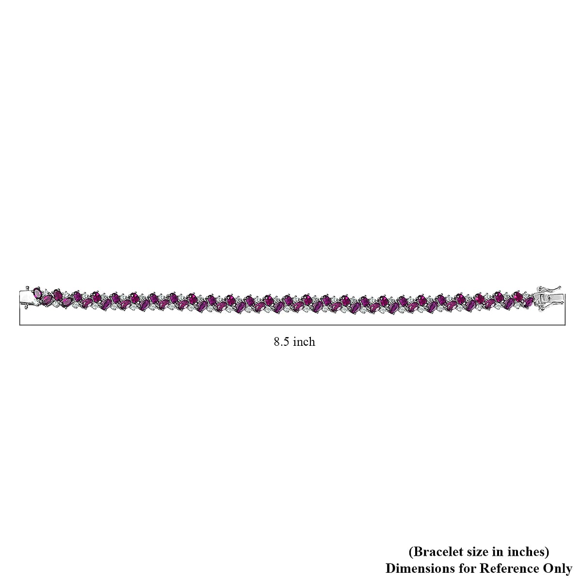 D'Joy Radiant Ember Garnet and White Zircon 17.80 ctw Sea Waves Bracelet in Rhodium Over Sterling Silver (8.00 In) image number 4