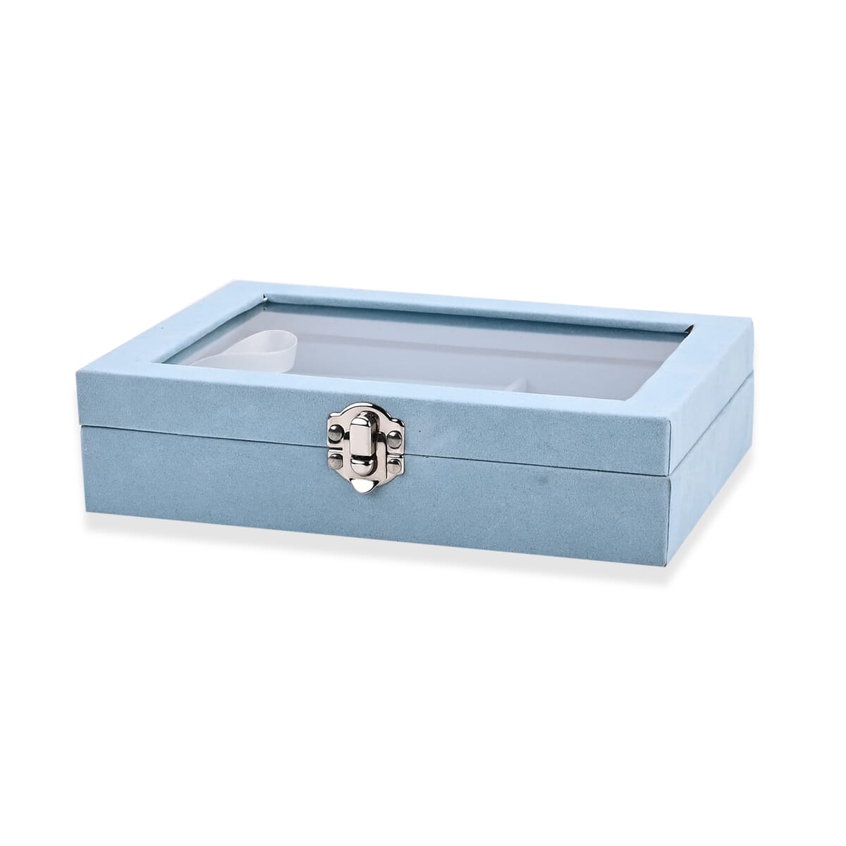 Set of 3 Blue Anti Tarnish Velvet and MDF Jewelry Box image number 2