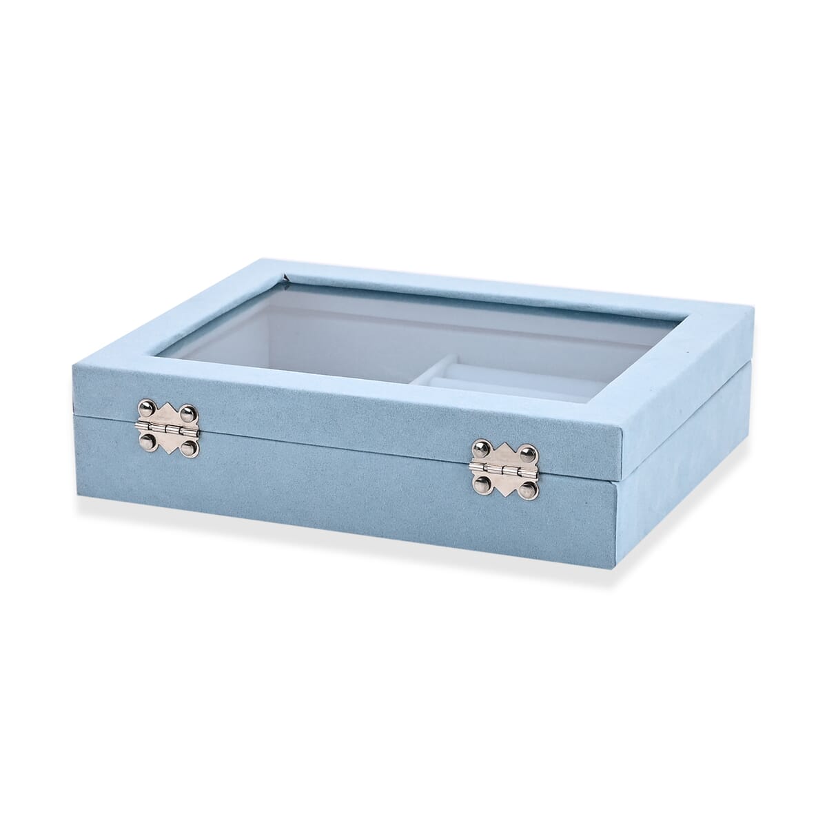 Set of 3 Blue Anti Tarnish Velvet and MDF Jewelry Box image number 3