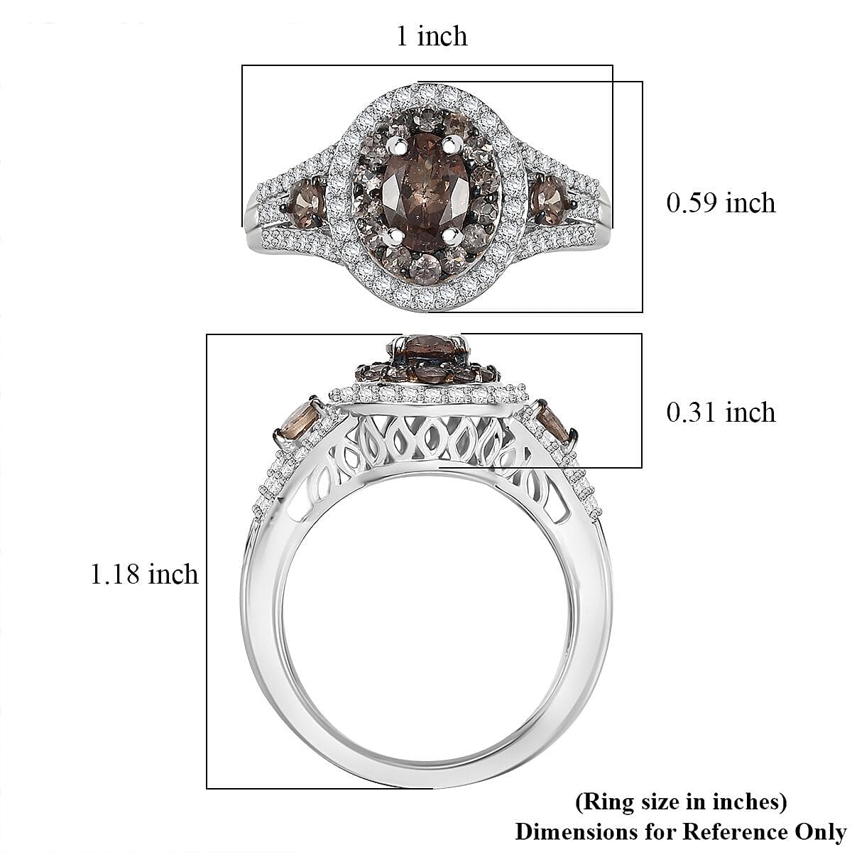 D'Joy Bekily Color Change Garnet and White Zircon 2.50 ctw Celestial Halo Ring in Rhodium Over Sterling Silver (Size 6.0)  image number 5