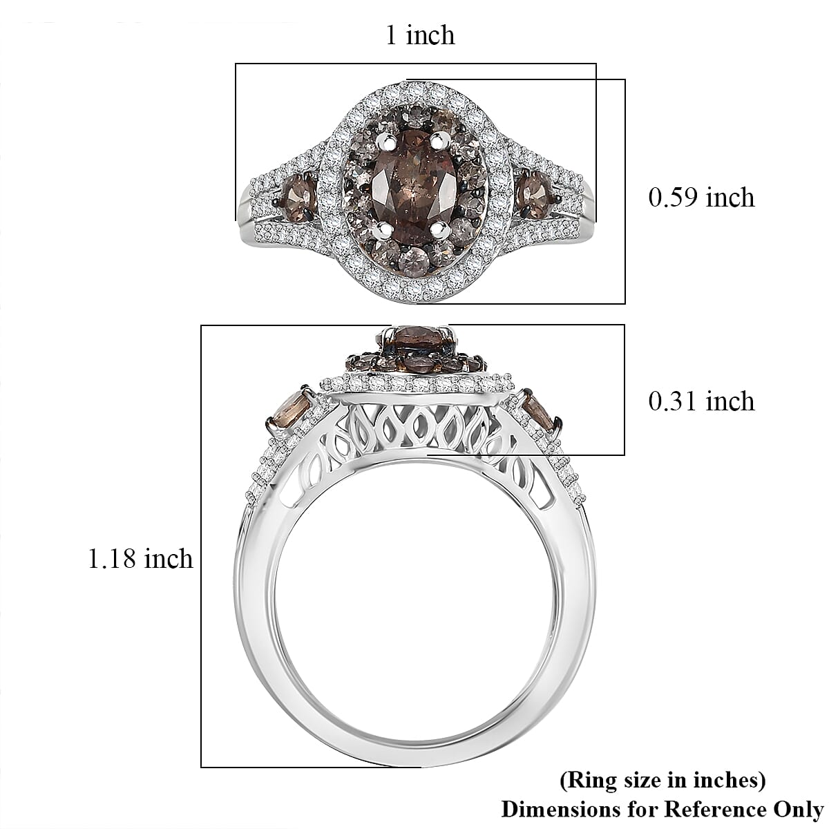 D'Joy Bekily Color Change Garnet and White Zircon 2.50 ctw Celestial Halo Ring in Rhodium Over Sterling Silver (Size 7.0) image number 5