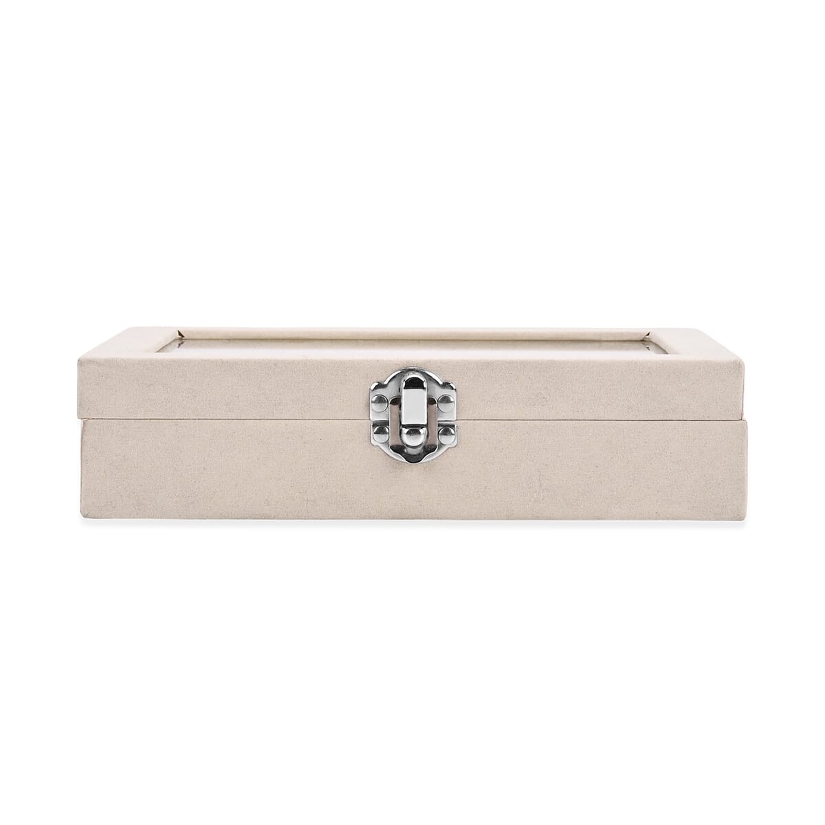 Set of 3 Cream Anti Tarnish Velvet and MDF Jewelry Box image number 1