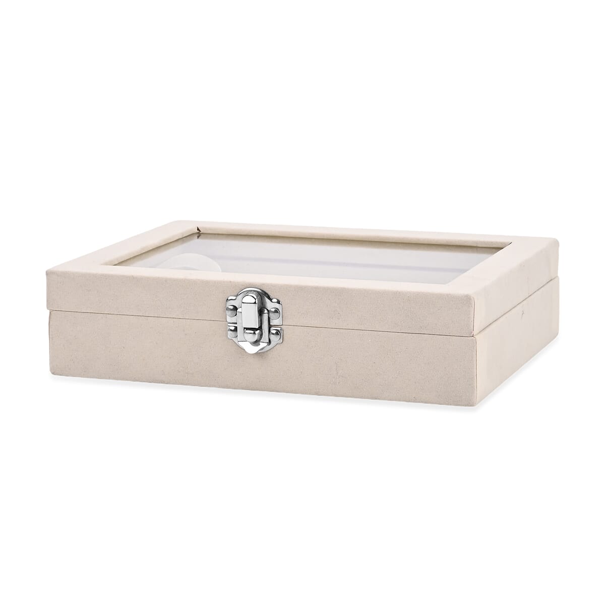Set of 3 Cream Anti Tarnish Velvet and MDF Jewelry Box image number 2