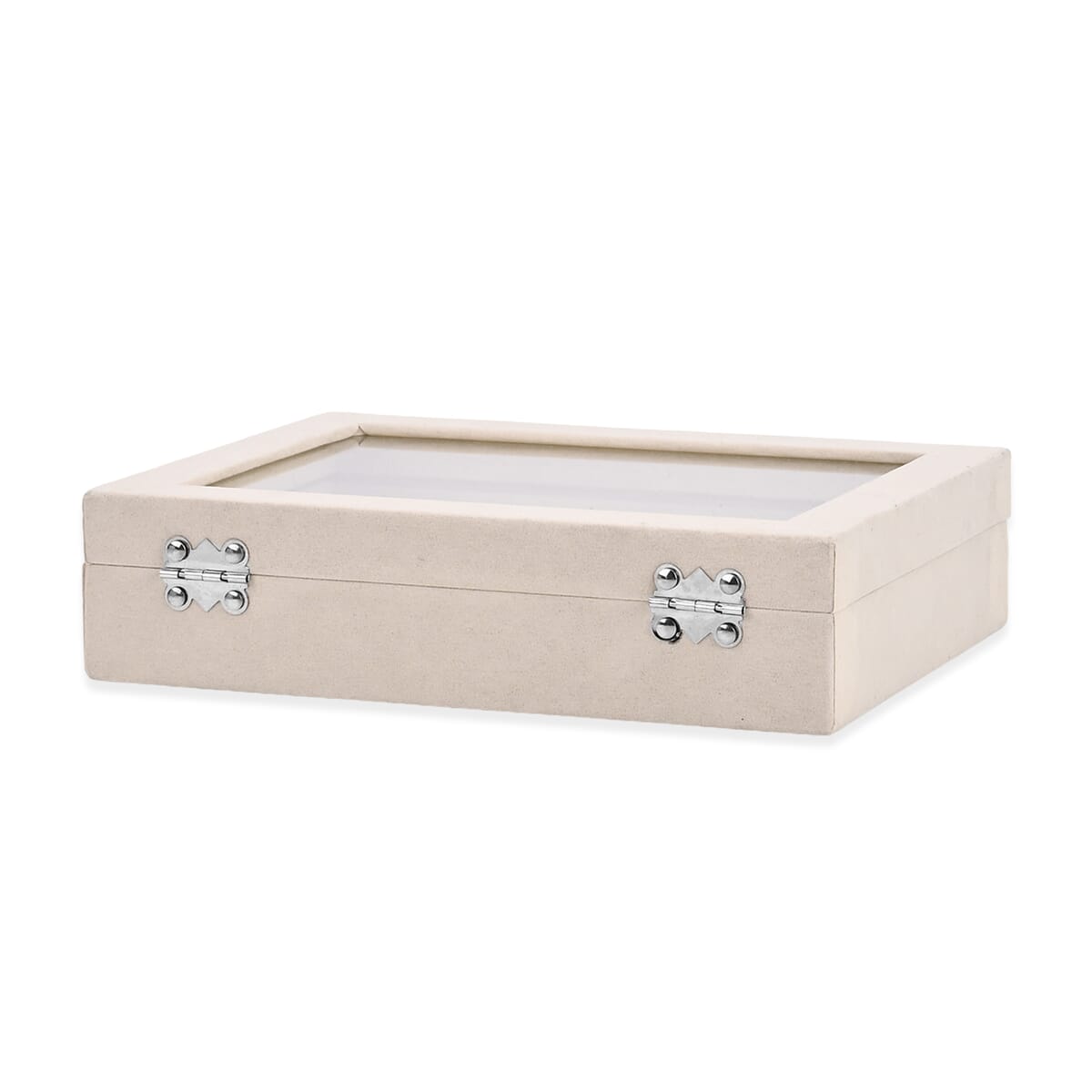 Set of 3 Cream Anti Tarnish Velvet and MDF Jewelry Box image number 3