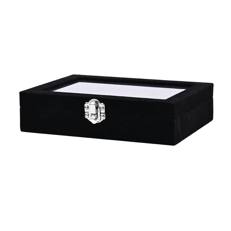 Livmore Set of 3 Black Anti Tarnish Velvet and MDF Jewelry Box