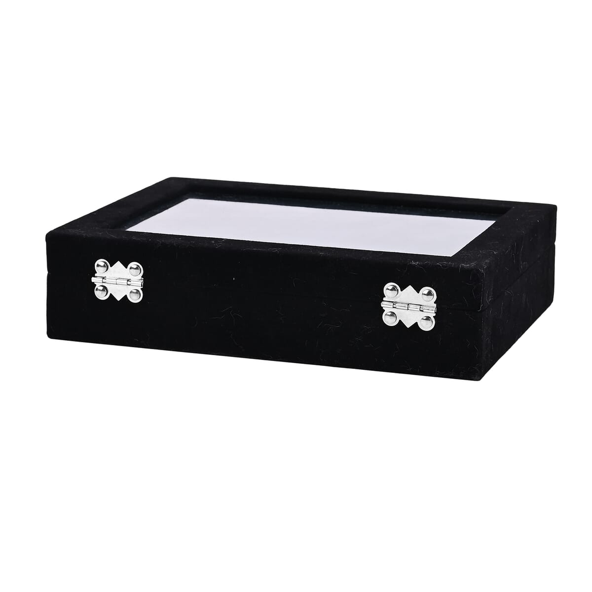 Set of 3 Black Anti Tarnish Velvet and MDF Jewelry Box image number 3