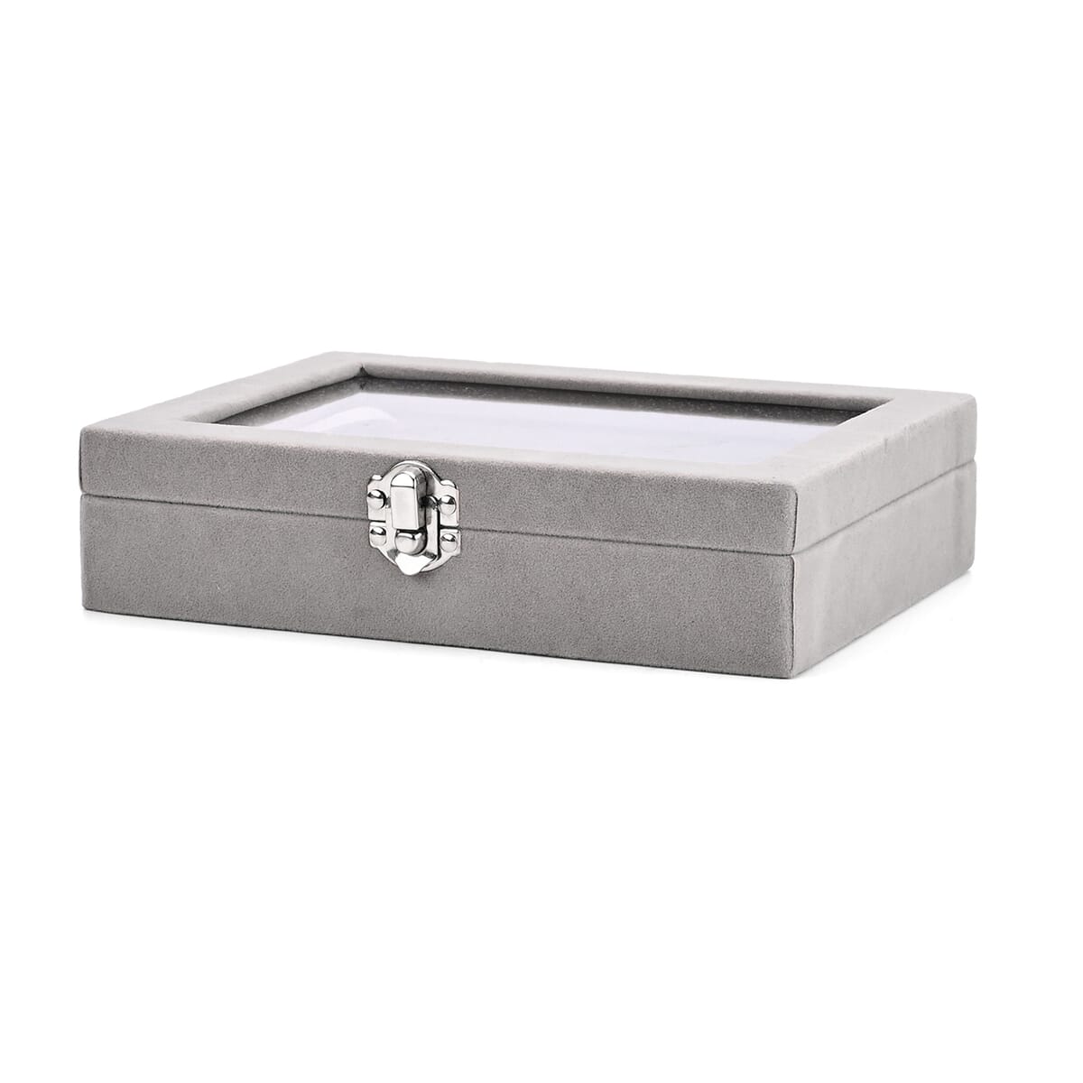 Set of 3 Gray Anti Tarnish Velvet and MDF Jewelry Box image number 2