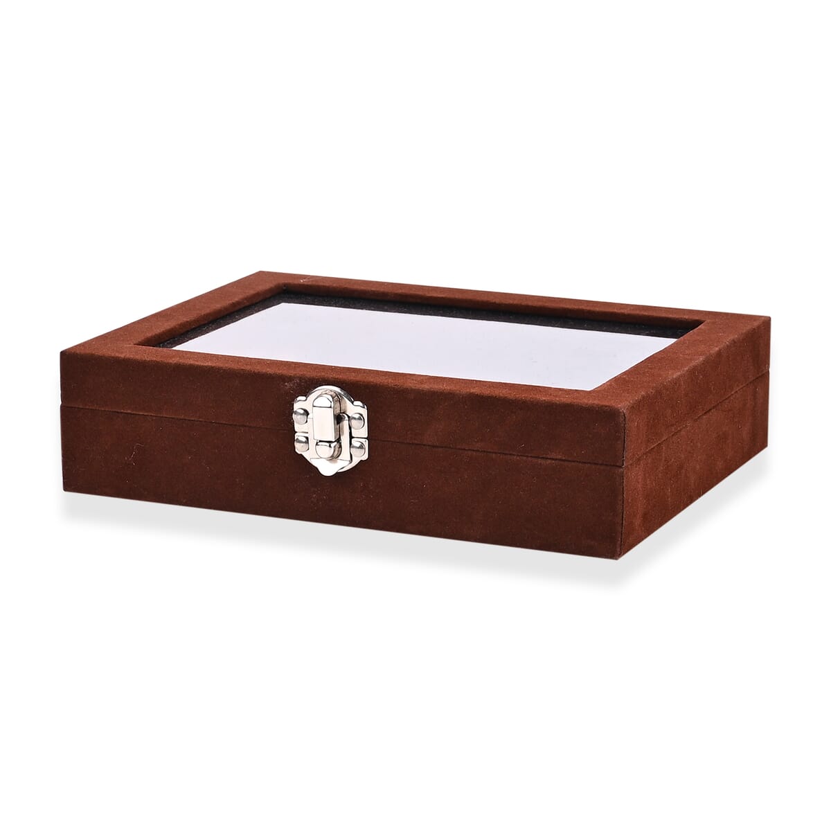 Set of 3 Brown Anti Tarnish Velvet and MDF Jewelry Box image number 2