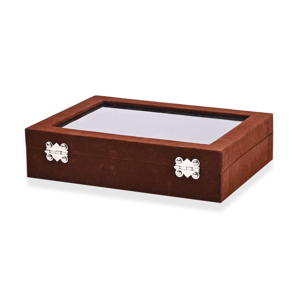 Set of 3 Brown Anti Tarnish Velvet and MDF Jewelry Box image number 3