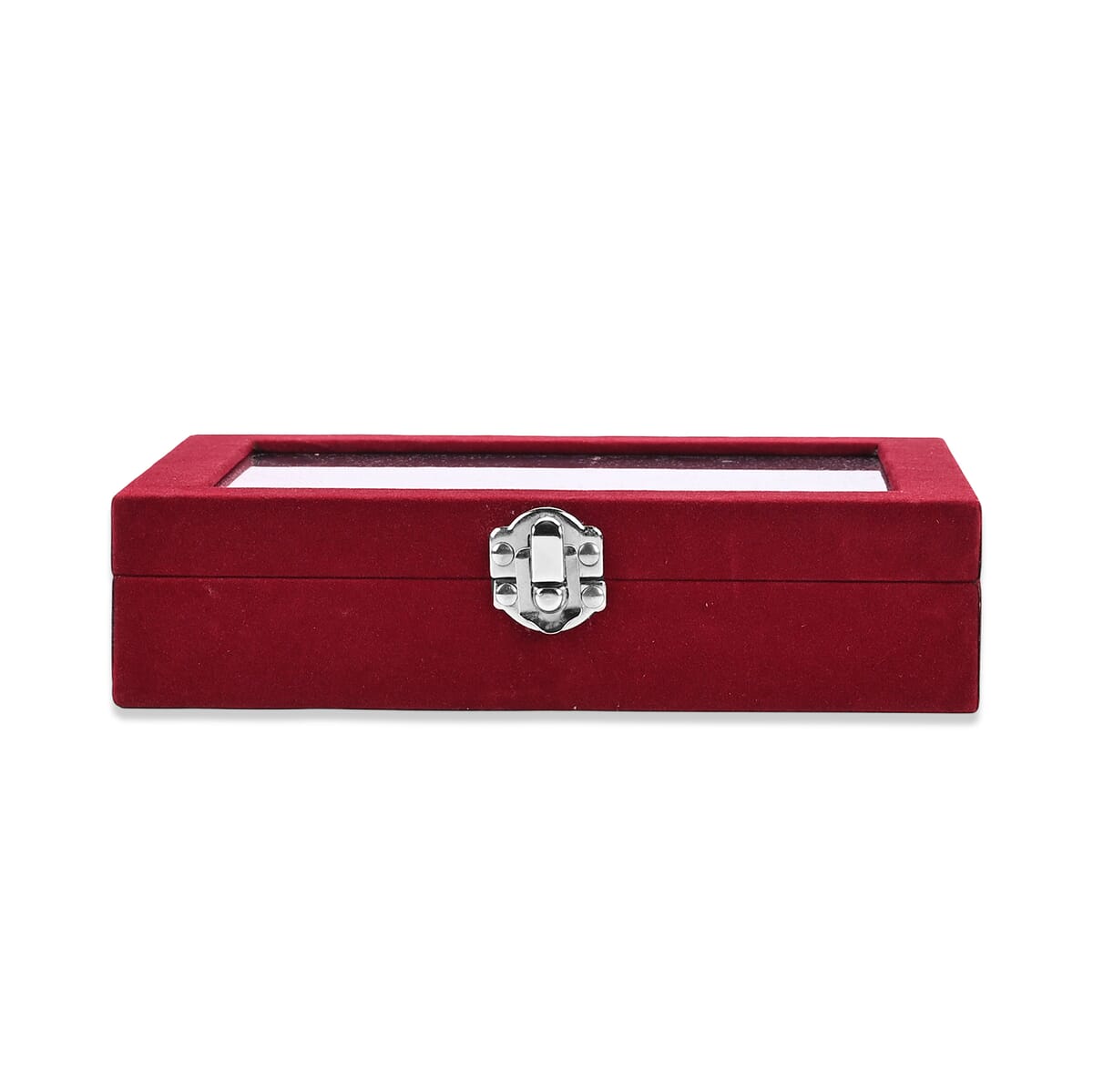 Set of 3 Wine Red Anti Tarnish Velvet and MDF Jewelry Box image number 1