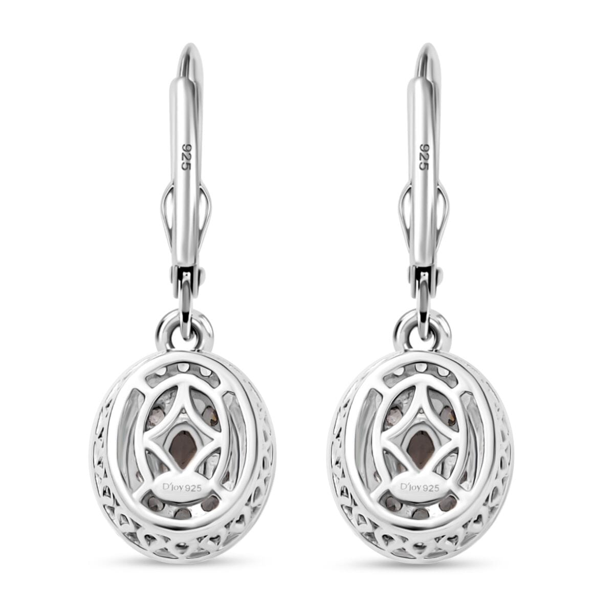 D'Joy Bekily Color Change Garnet and White Zircon 1.55 ctw Earrings in Rhodium Over Sterling Silver image number 4