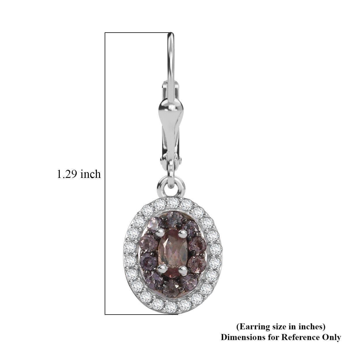 D'Joy Bekily Color Change Garnet and White Zircon 1.55 ctw Earrings in Rhodium Over Sterling Silver image number 5
