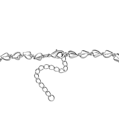 Karis Mozambique Garnet 12.15 ctw Heart Necklace in Platinum Bond and Stainless Steel 18 Inches