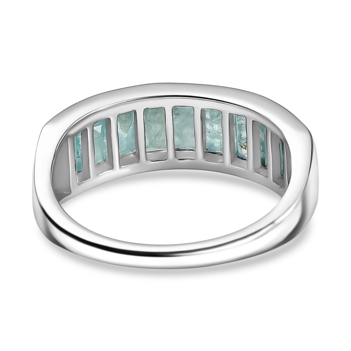 D'Joy Grandidierite 2.15 ctw Band Ring in Rhodium Over Sterling Silver (Size 5.0) image number 4