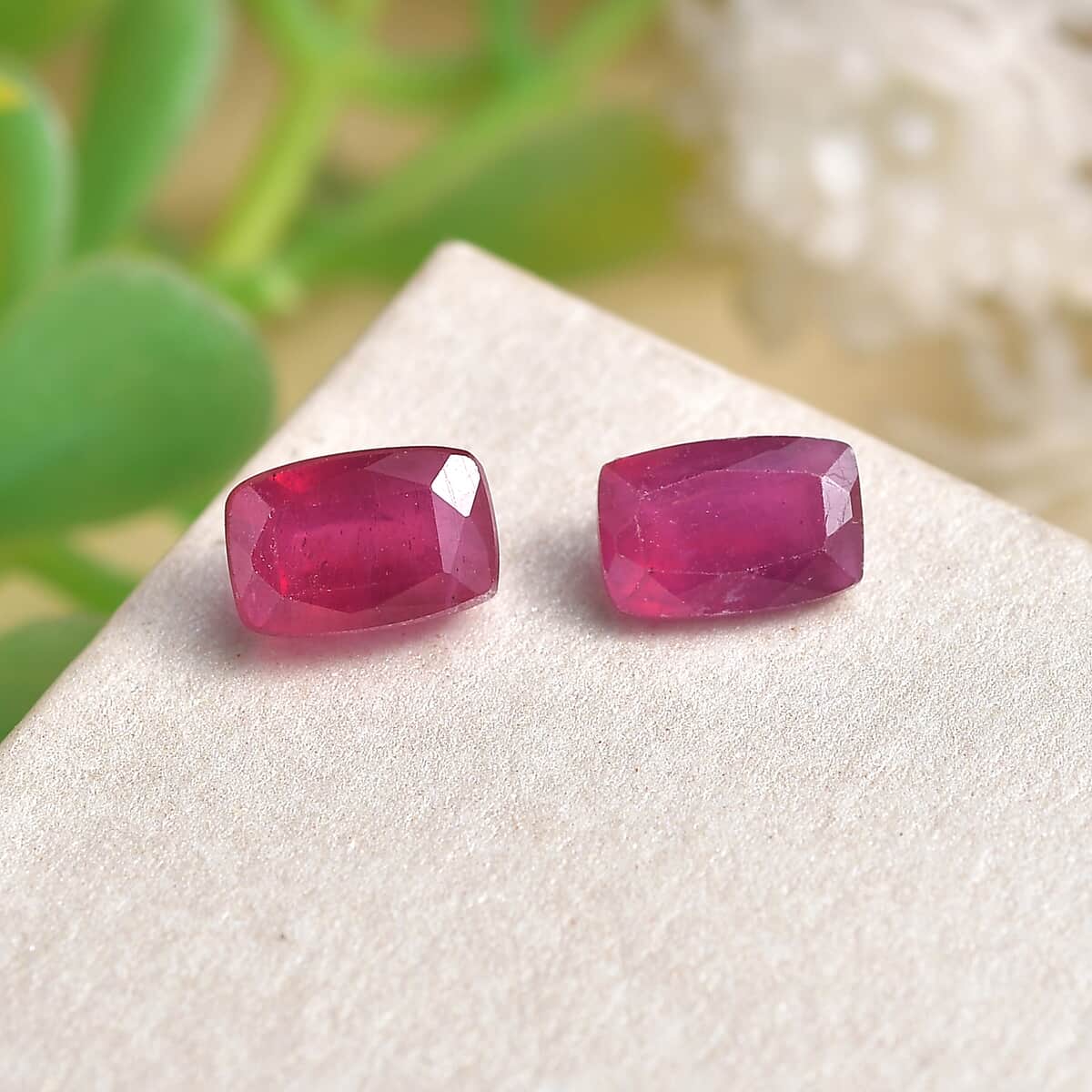 Niassa Ruby (FF) Set of 2 (Cush 6x4mm) 1.26 ctw image number 1