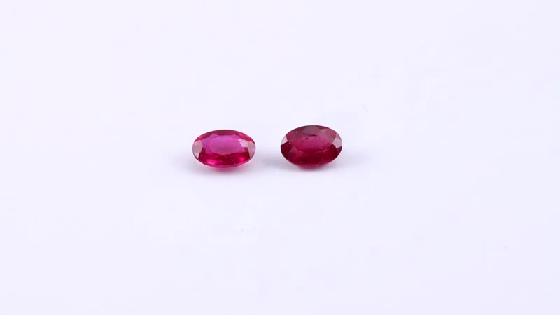 Premium Niassa Ruby (FF) Set of 2 (Ovl 6x4mm) 1.16 ctw Loose Gemstone