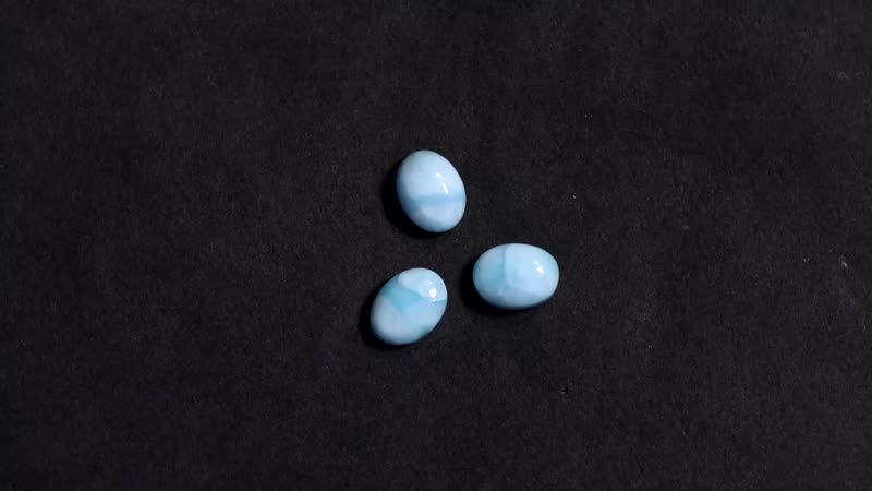 Larimar Set of 3 (Ovl 8x6mm) 4.44 ctw Loose Gemstone