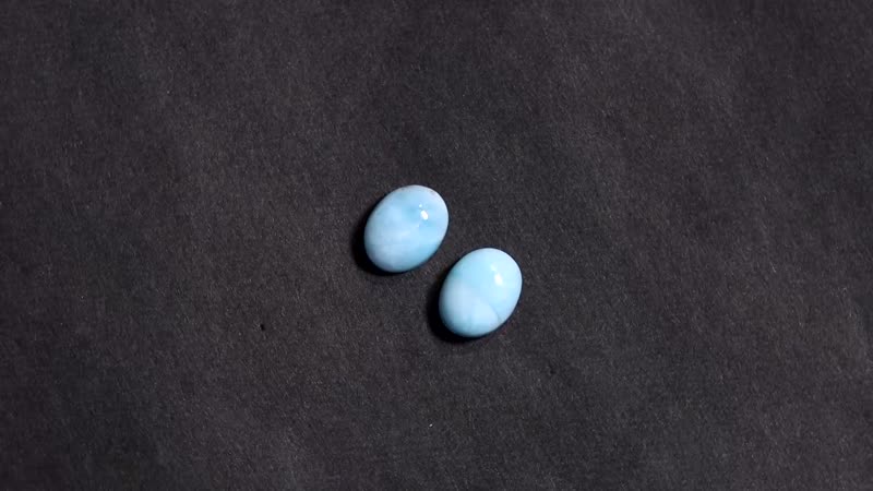 Larimar Set of 2 (Ovl 9x7mm) 3.81 ctw Loose Gemstone
