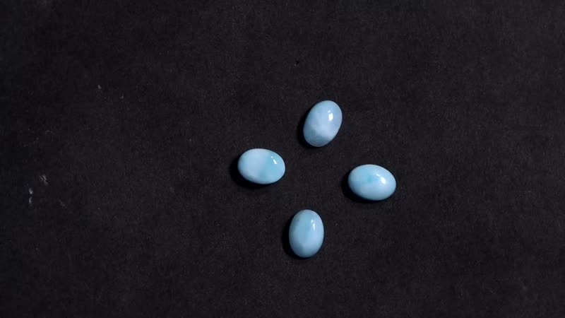 Premium Larimar Set of 4 (Ovl 7x5mm) 3.75 ctw Loose Gemstone
